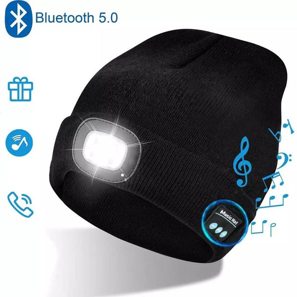 Bonnet intelligent  - lumière LED ultra-lumineuse Ecouteurs sans fil intégrés.